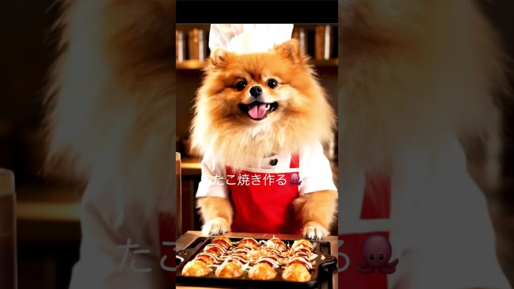 たこ焼きを作るポメラニアン🐙｜ポメラニアンが料理する🐙 #pomeranian  #ポメラニアン #cute #aidog #funny #犬動画 #puppy #pets #癒し
