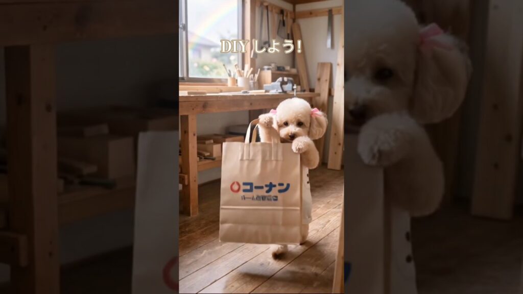 【DIY】トイプードルが棚を作った理由...最後にわかります #トイプードル #AI #DIY  #思い出  #shorts #犬 #犬のいる暮らし #虹の橋