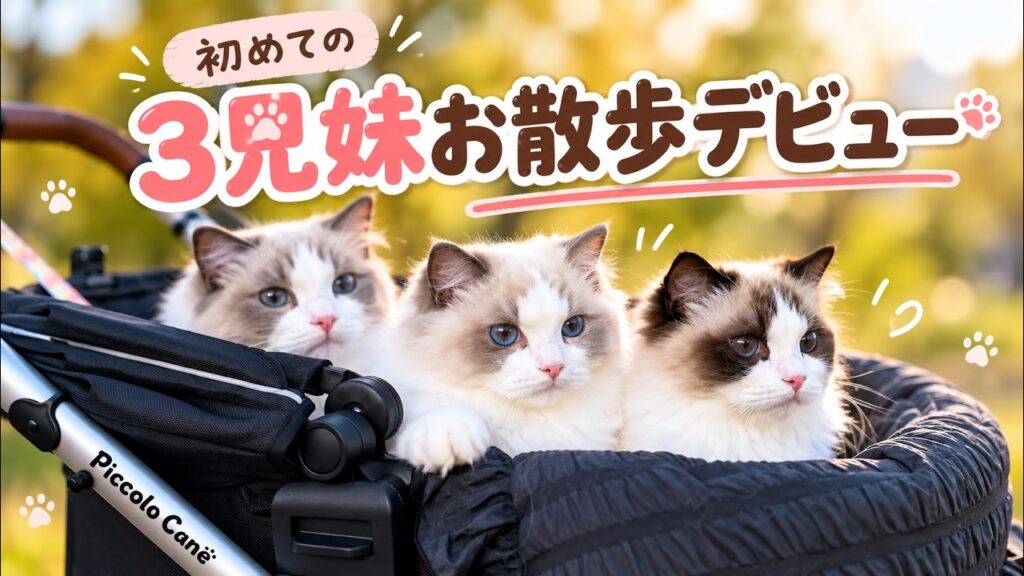 【初めてのお散歩】ラグドール3兄妹、ドキドキの公園デビュー♪ 【初めてのお散歩】ラグドール3兄妹、ドキドキの公園デビュー♪